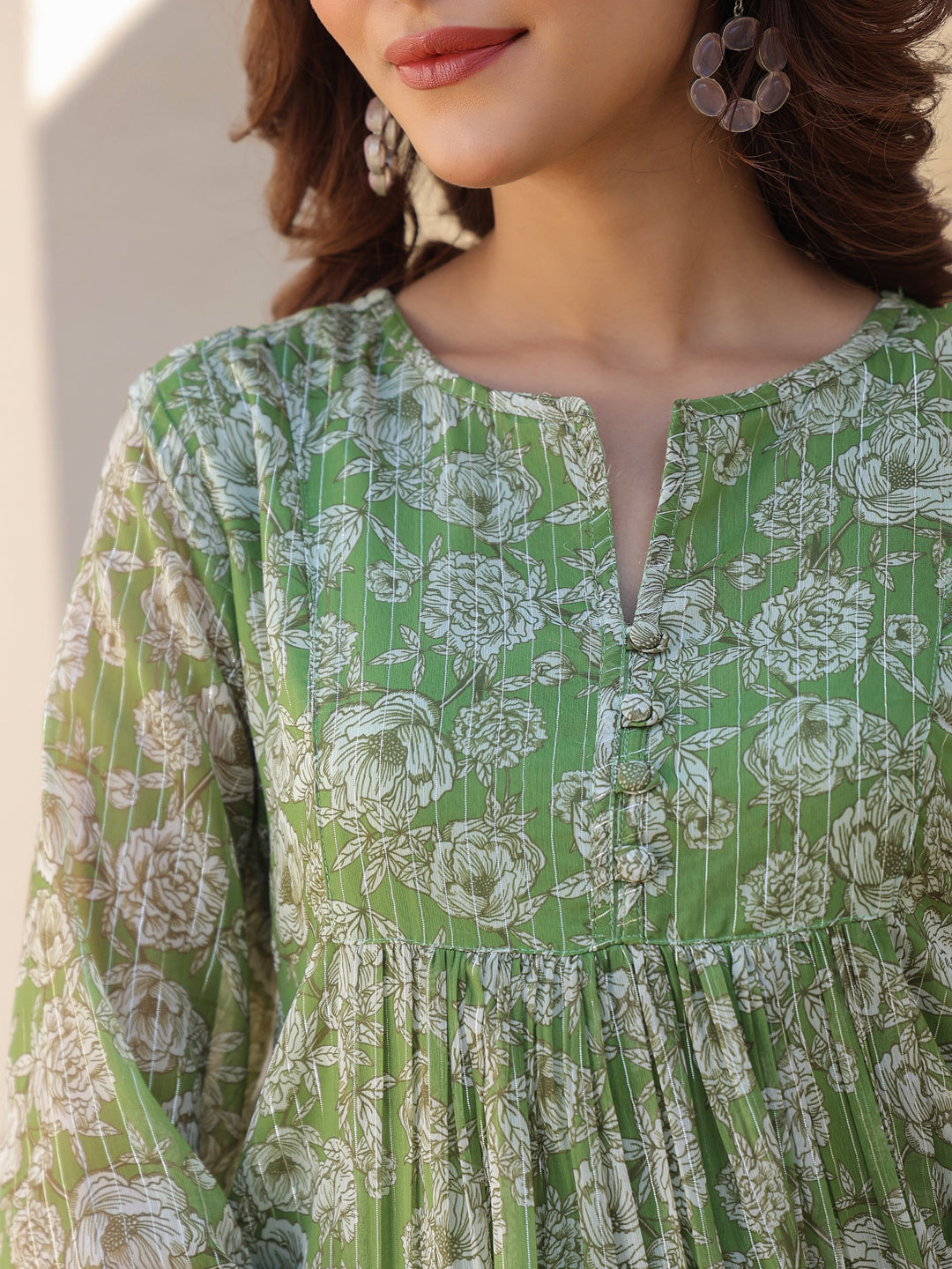 Myra Sage Chiffon Kurti for Women