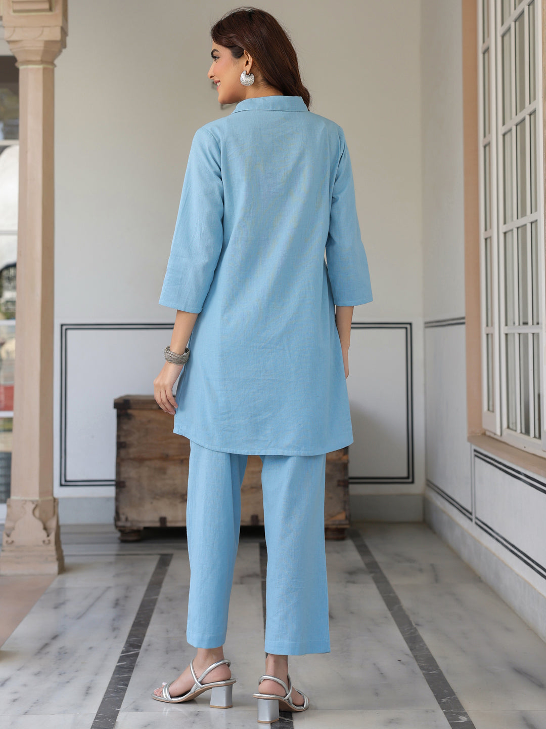 Relaxed fit cotton co-ord set for women – work-from-home outfit