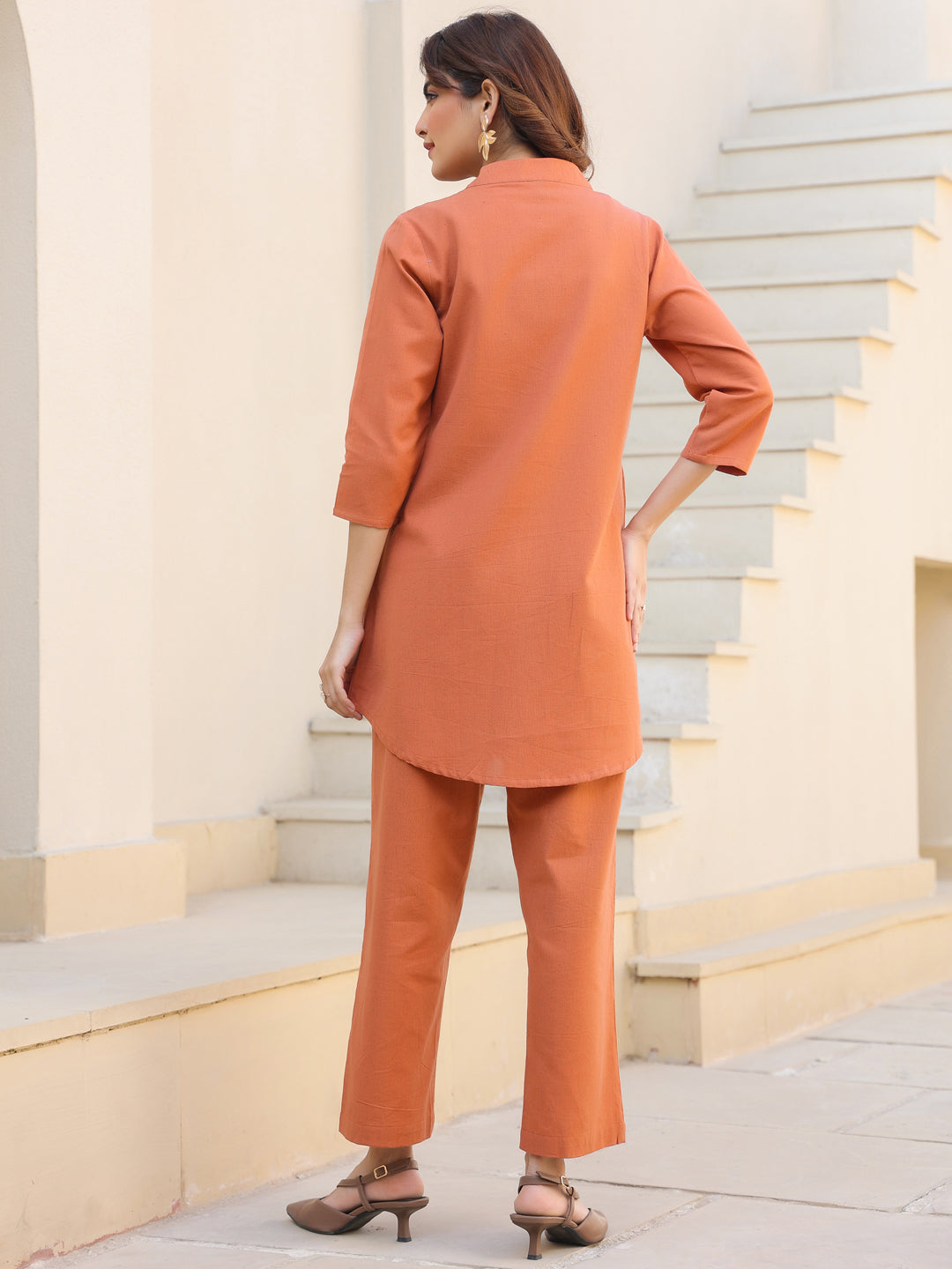Relaxed fit cotton co-ord set for women – work-from-home outfit