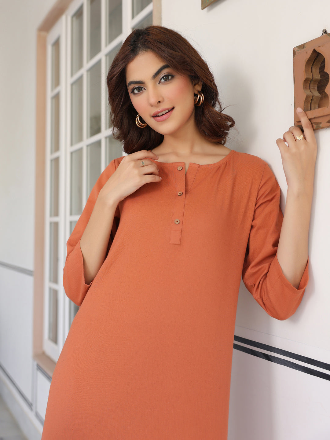 Elegant A-line kurta and pant co-ord set – office casual wear