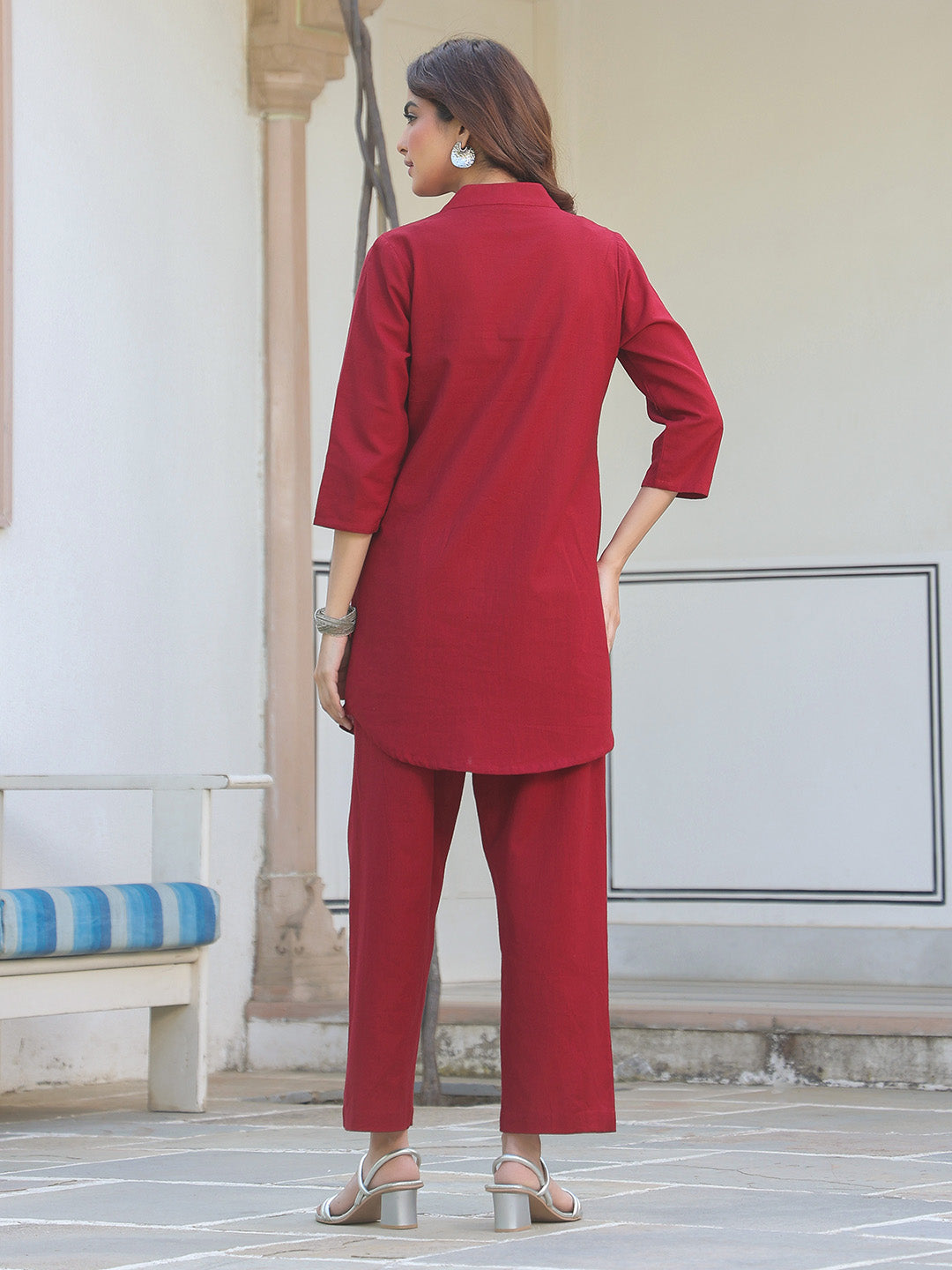 Relaxed fit cotton co-ord set for women – work-from-home outfit