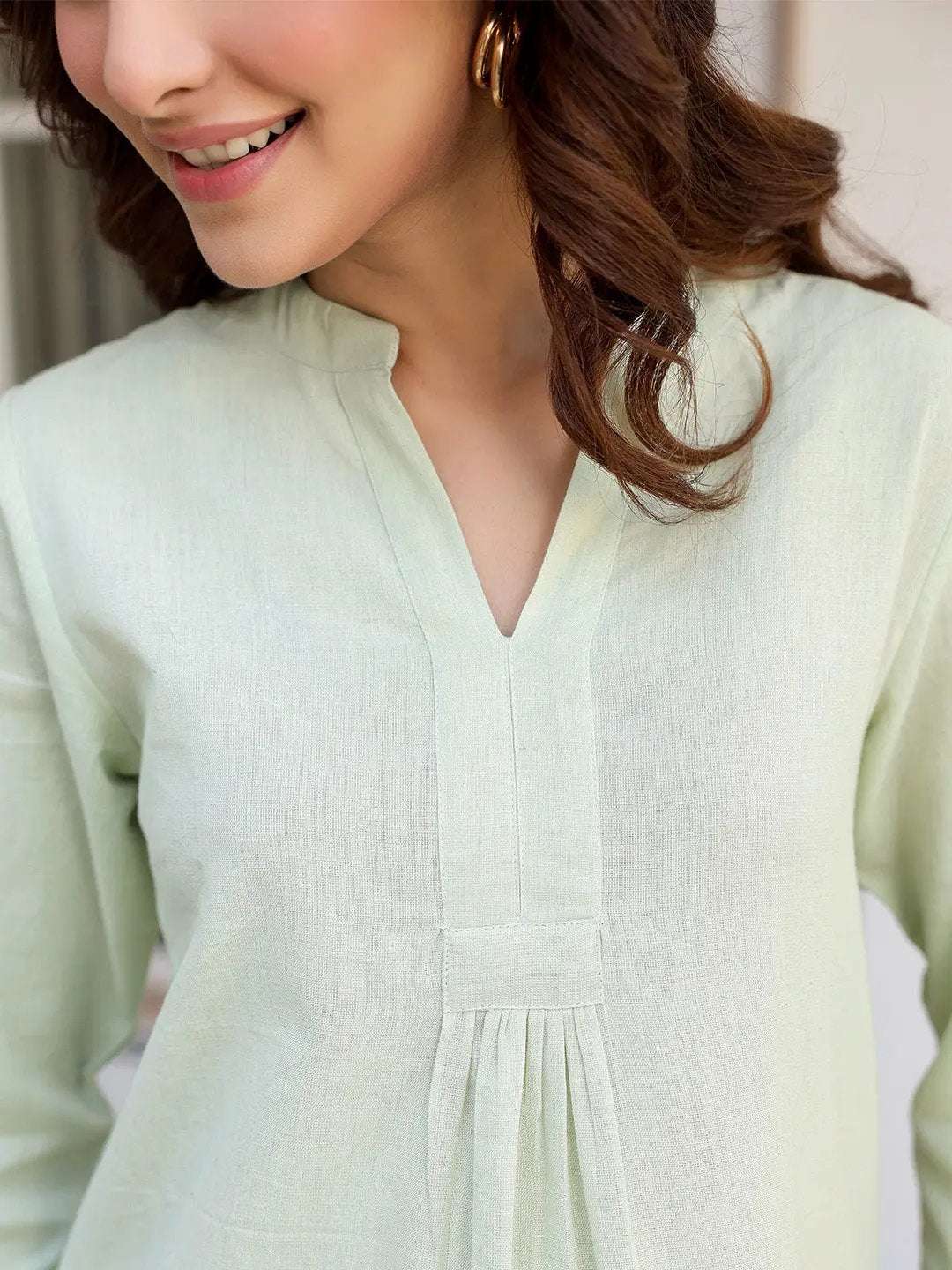 Mint solid co-ord set for women – pastel fashion