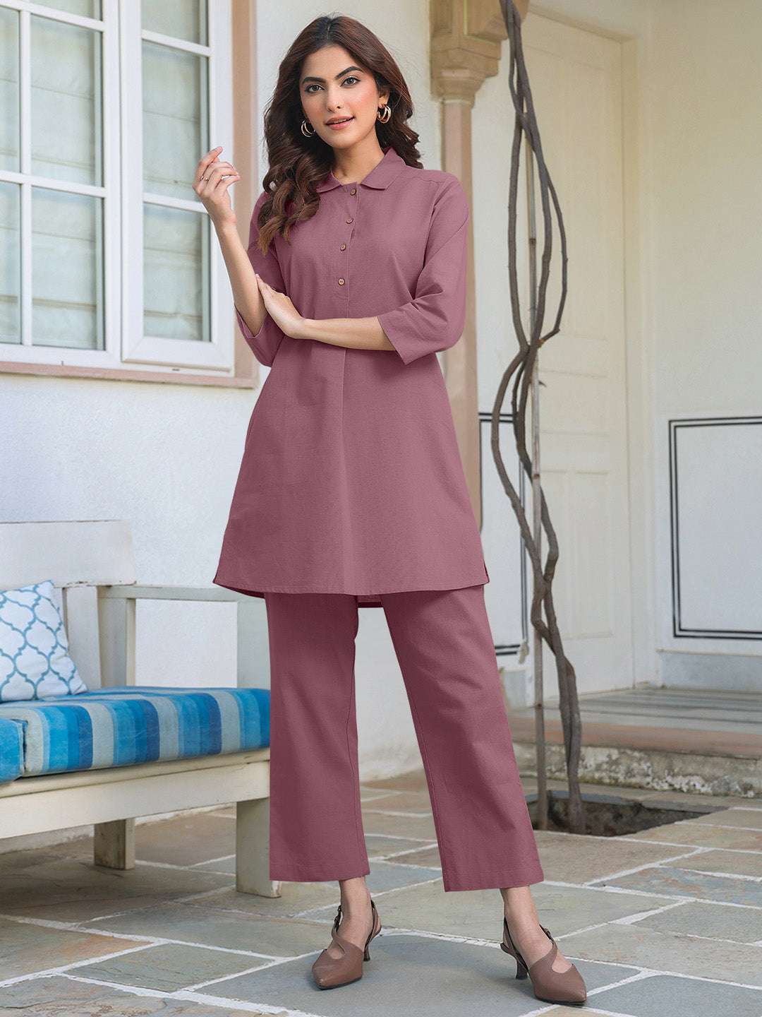 Shirt collar co-ord set for women – everyday outfit