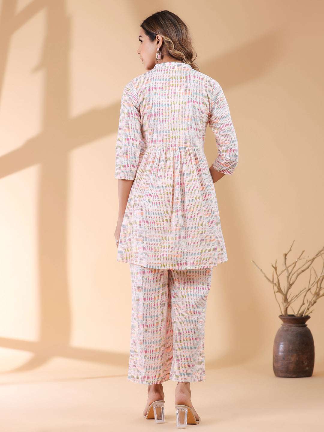 Cotton abstract floral co-ord set – comfortable summer wear