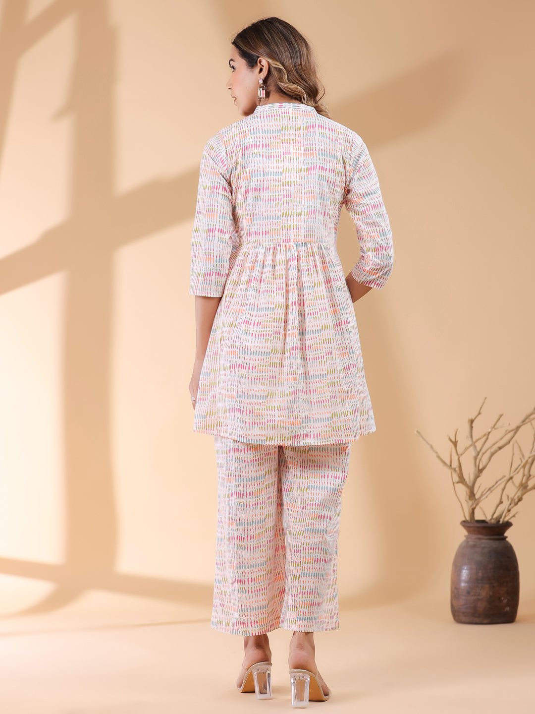 Cotton abstract floral co-ord set – comfortable summer wear
