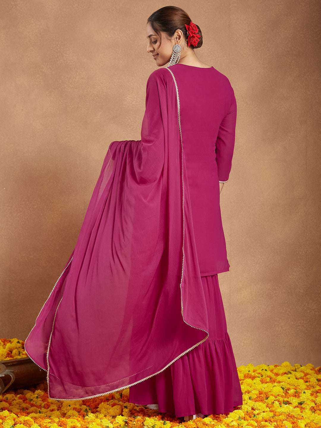 Rosé Radiance Sharara Set Sajnaa