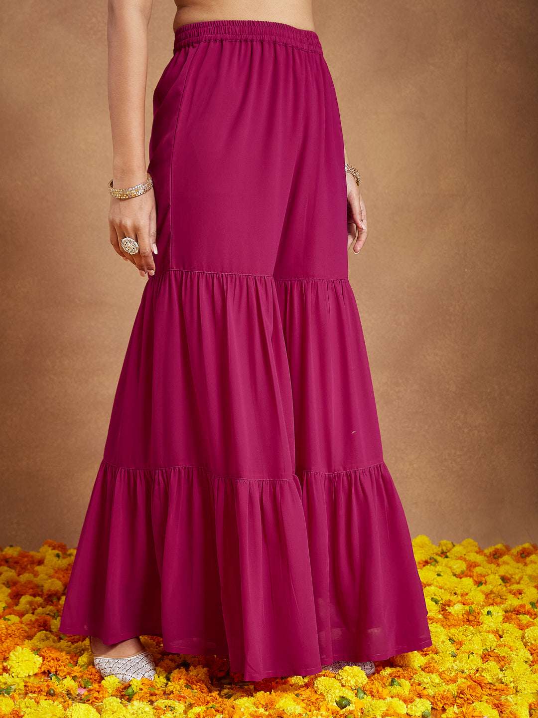 Rosé Radiance Sharara Set Sajnaa