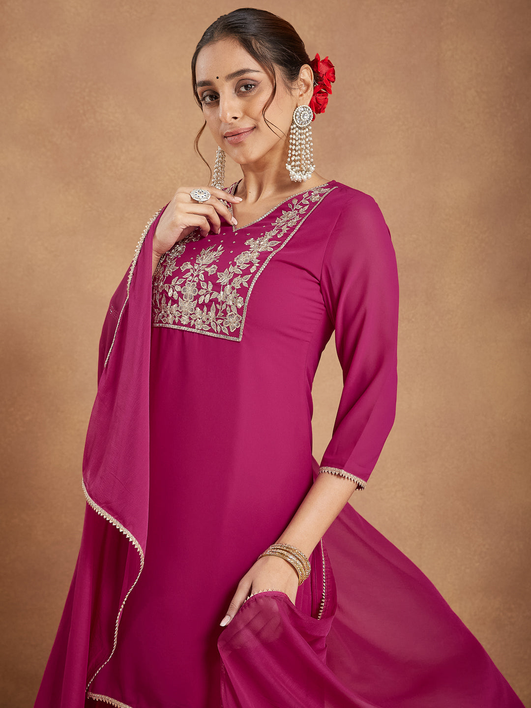 Rosé Radiance Sharara Set
