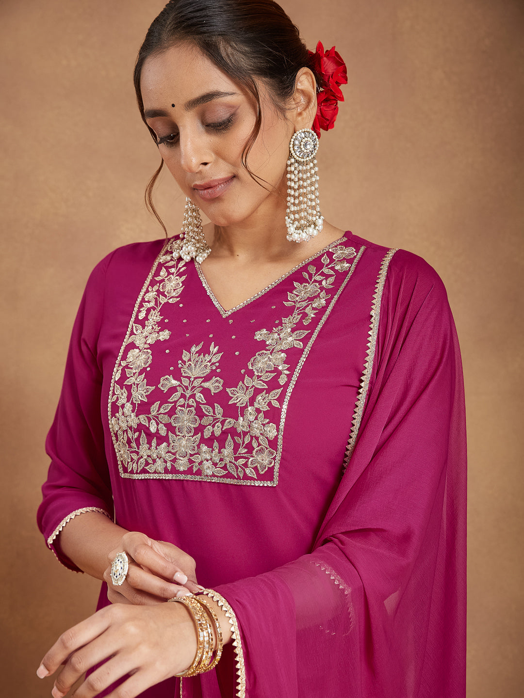 Rosé Radiance Sharara Set