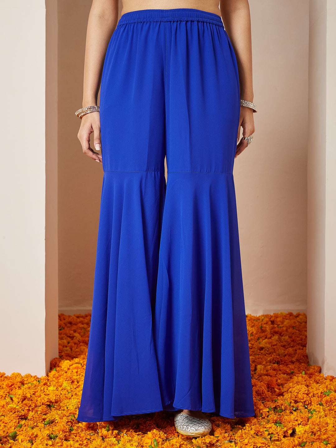 Royal Blue Embellished Sharara Set Sajnaa