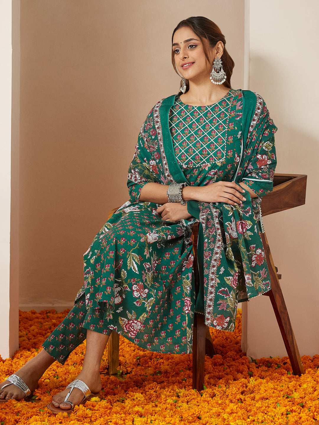 Meadow Whirl Anarkali Set Sajnaa