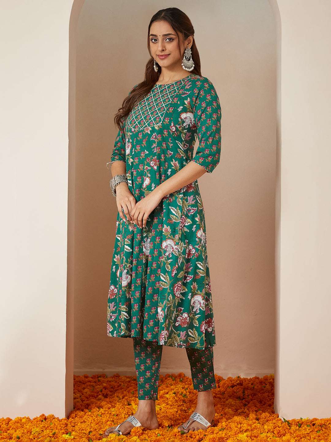 Meadow Whirl Anarkali Set Sajnaa