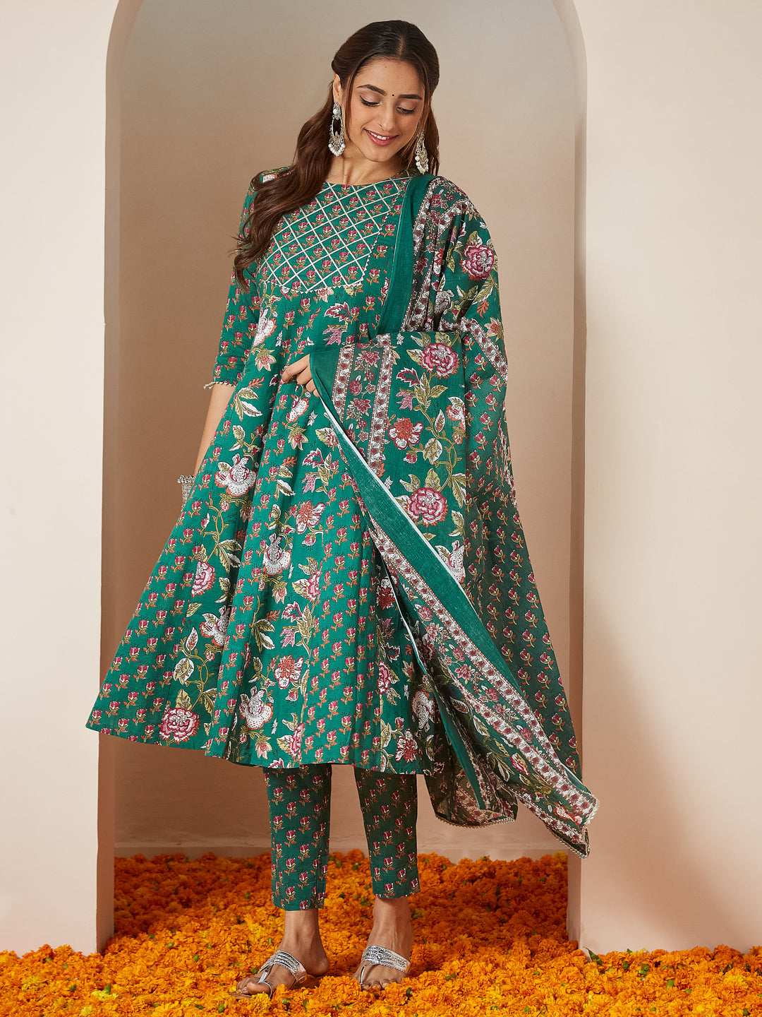 Meadow Whirl Anarkali Set Sajnaa