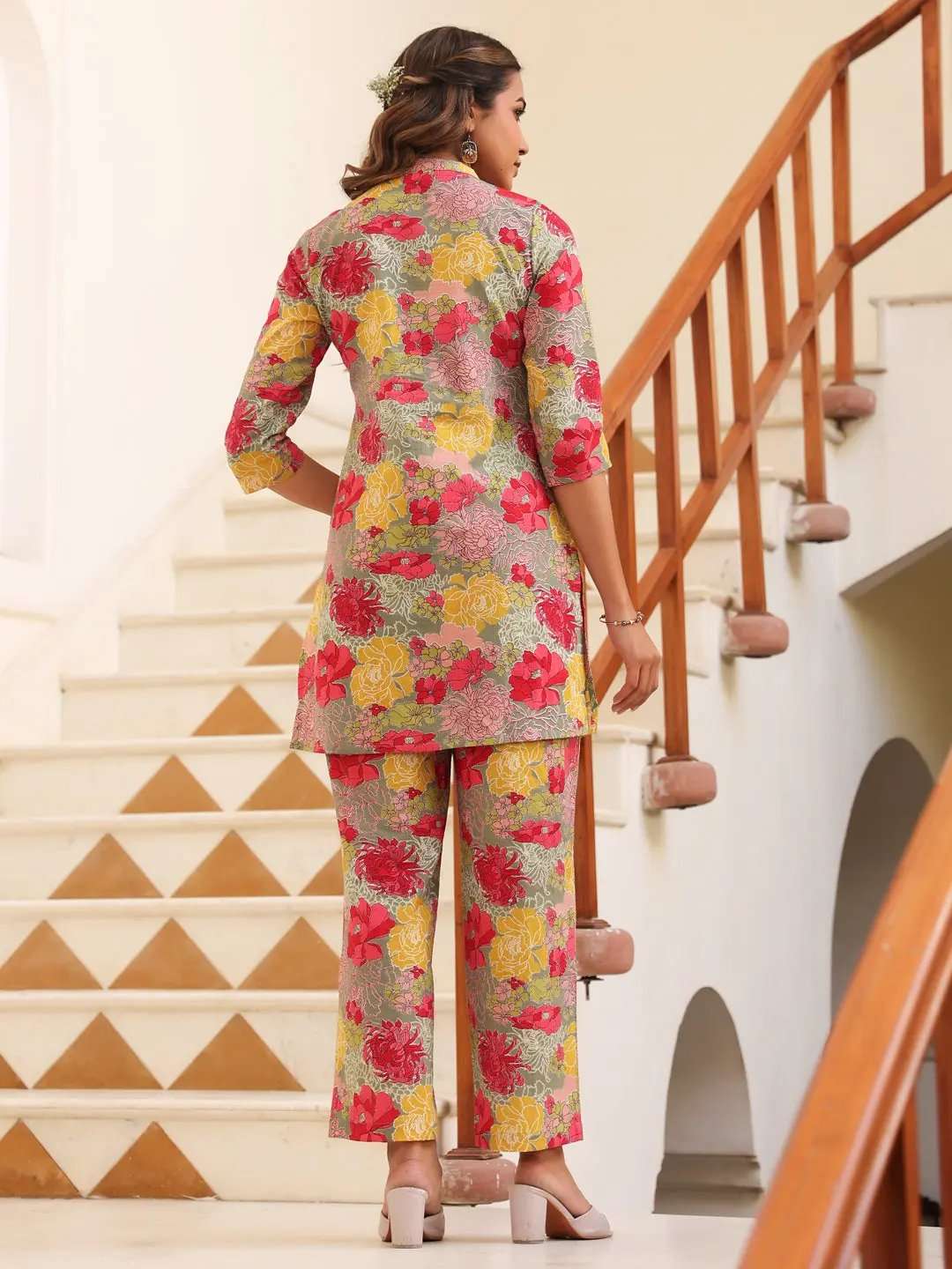 Cotton floral printed co-ord set for women – breathable outfit
