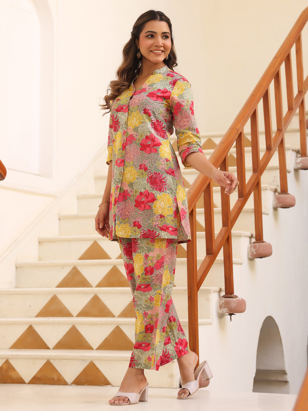 Floral print straight co-ord – summer cotton fashion