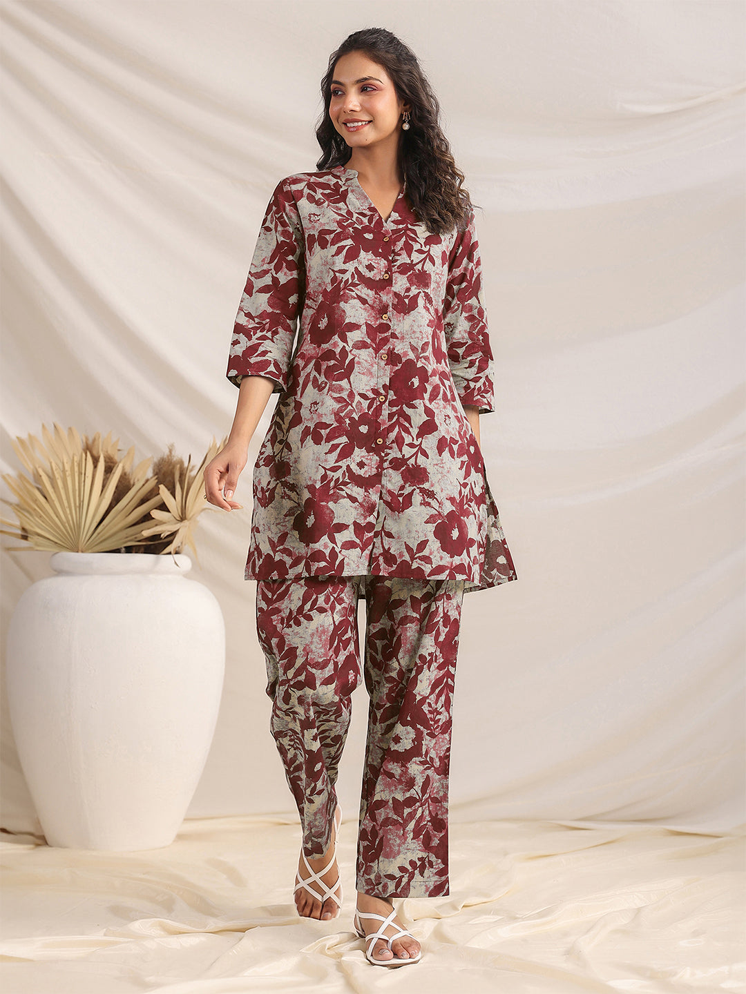 Mandarin collar co-ord set for women – everyday outfit