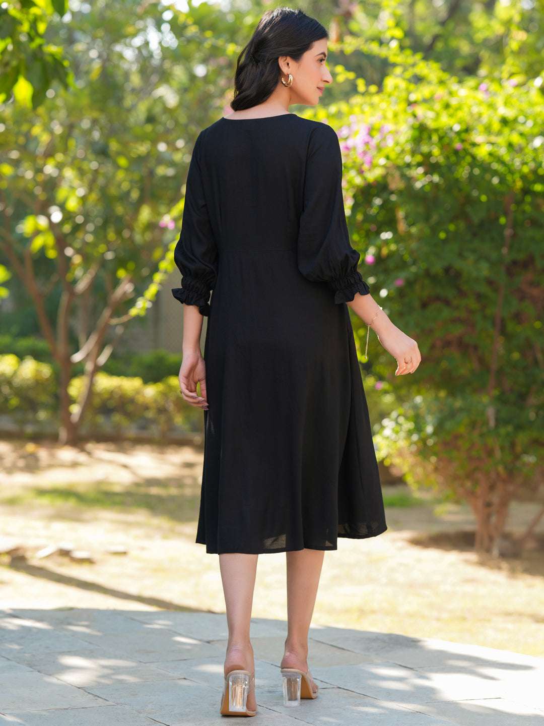 Black A-Line Casual Dress for Women My Store