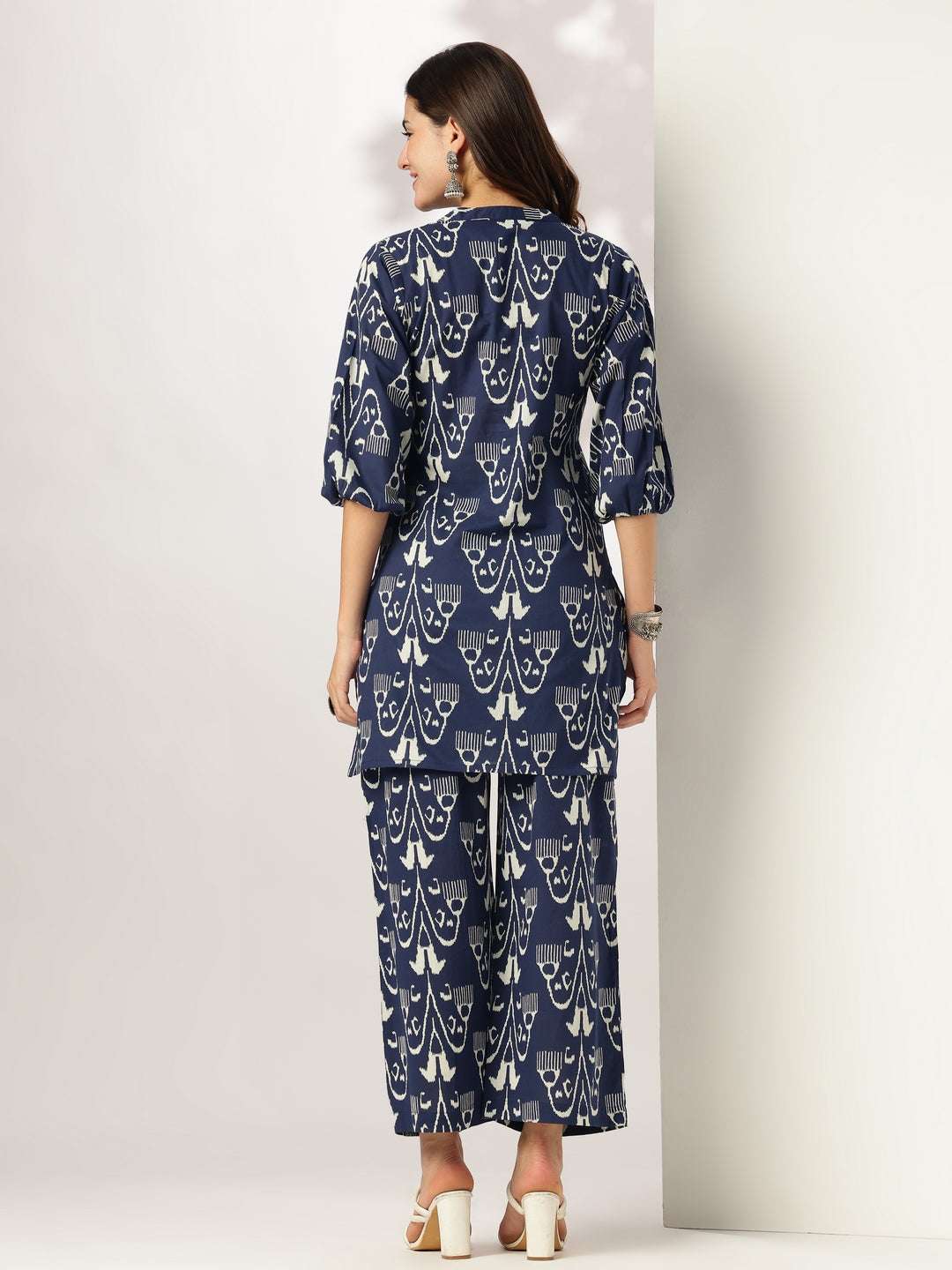 Elegant ikkat print co-ord set for women – festive occasions