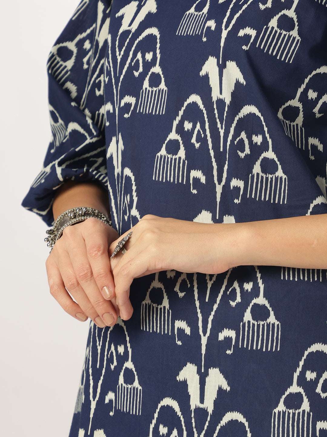 Navy blue ethnic co-ord set for women – weekend casual wear