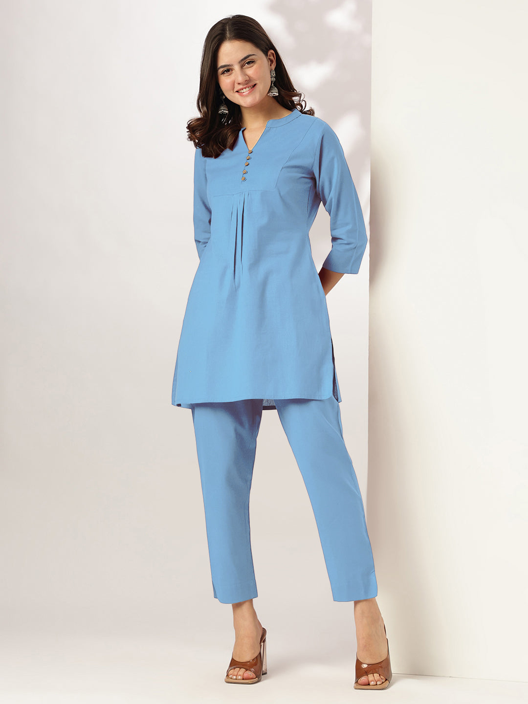 Mandarin collar co-ord set for women – everyday outfit