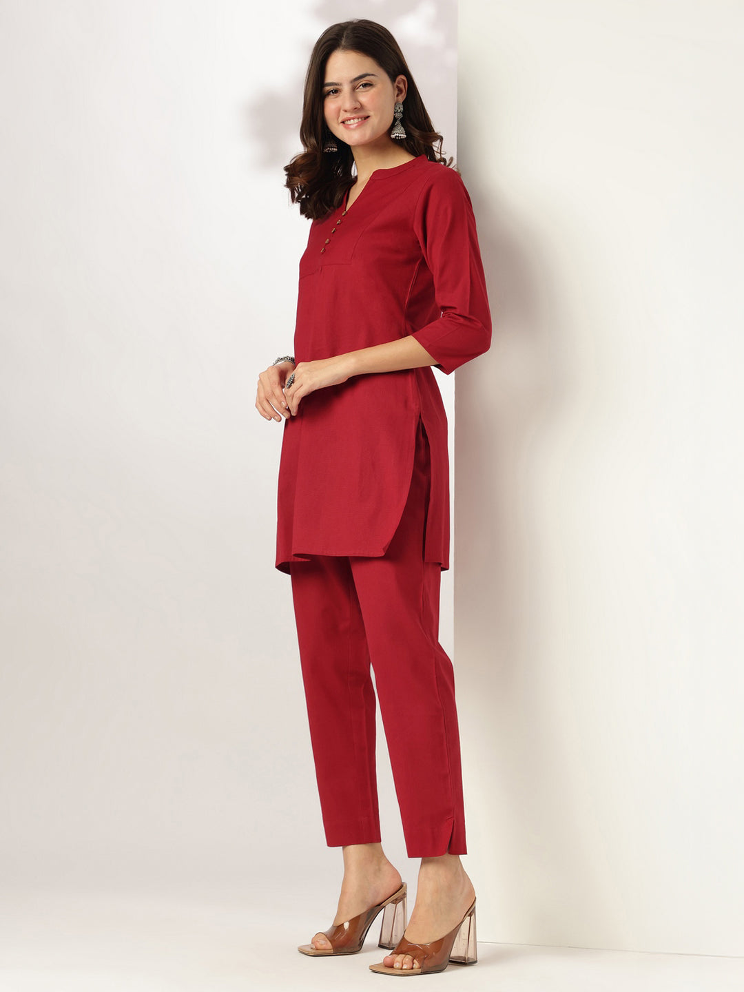Relaxed fit cotton co-ord set for women – work-from-home outfit