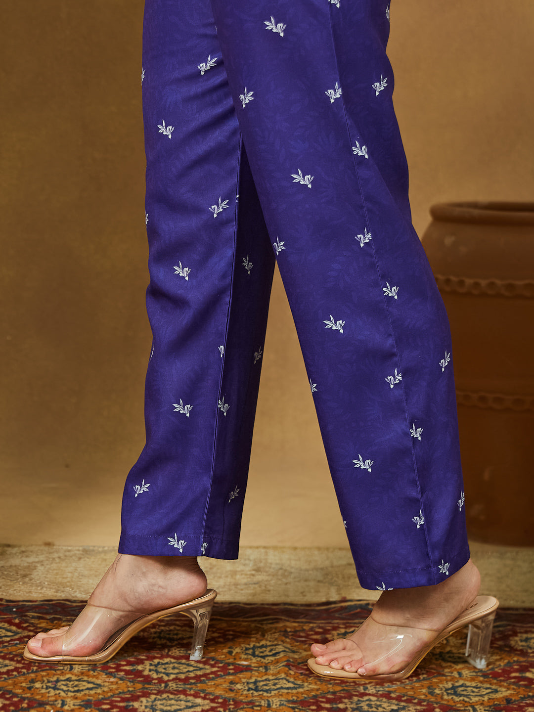 Mrunal Purple Cotton Blend Anarkali Kurta Set