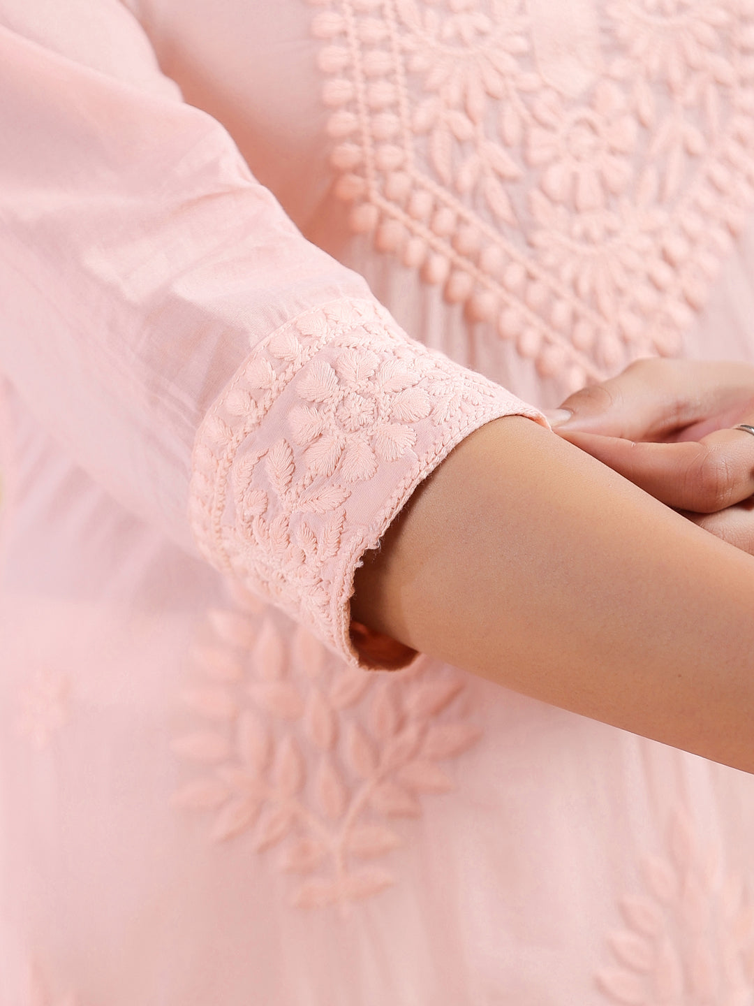 Lyra Peach Ombre Chikankari Stylish Kurti for Women