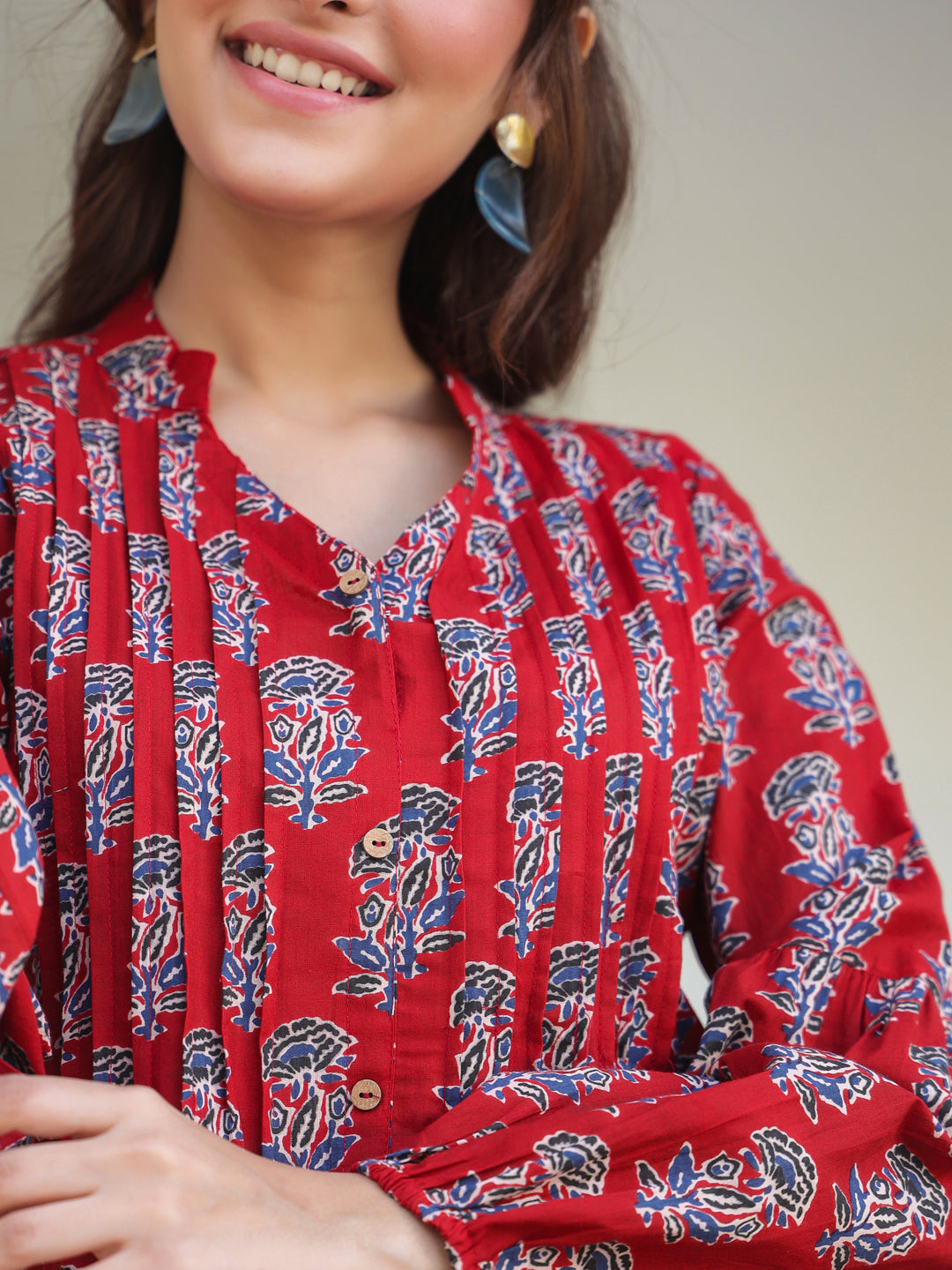 Ruby Floral Cotton Flared Stylish Kurti for Women