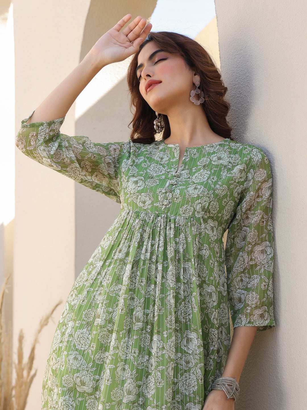 Myra Sage Chiffon Kurti for Women My Store