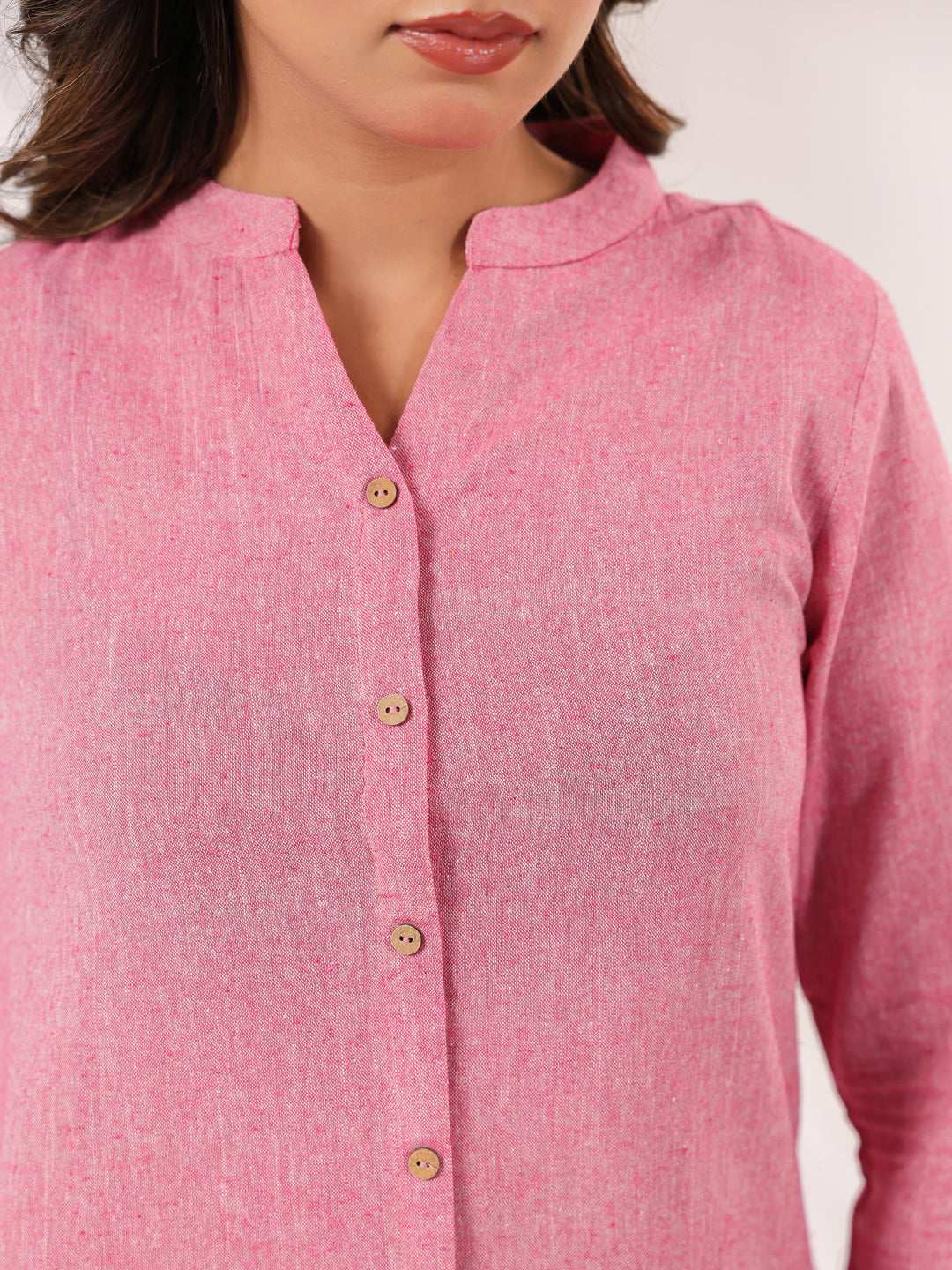 Pink Cotton Short A-Line Stylish Kurti for Women Sajnaa